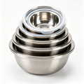 HOUSE OF BEVANS-Mixing Bowls with Airtight Lids Set, 8PCS Stainless Steel Nesting Bowls with Grater Attachments, Non-Slip Bottoms, 5, 4, 3.5, 2, 1.5QT for Mixing & Serving